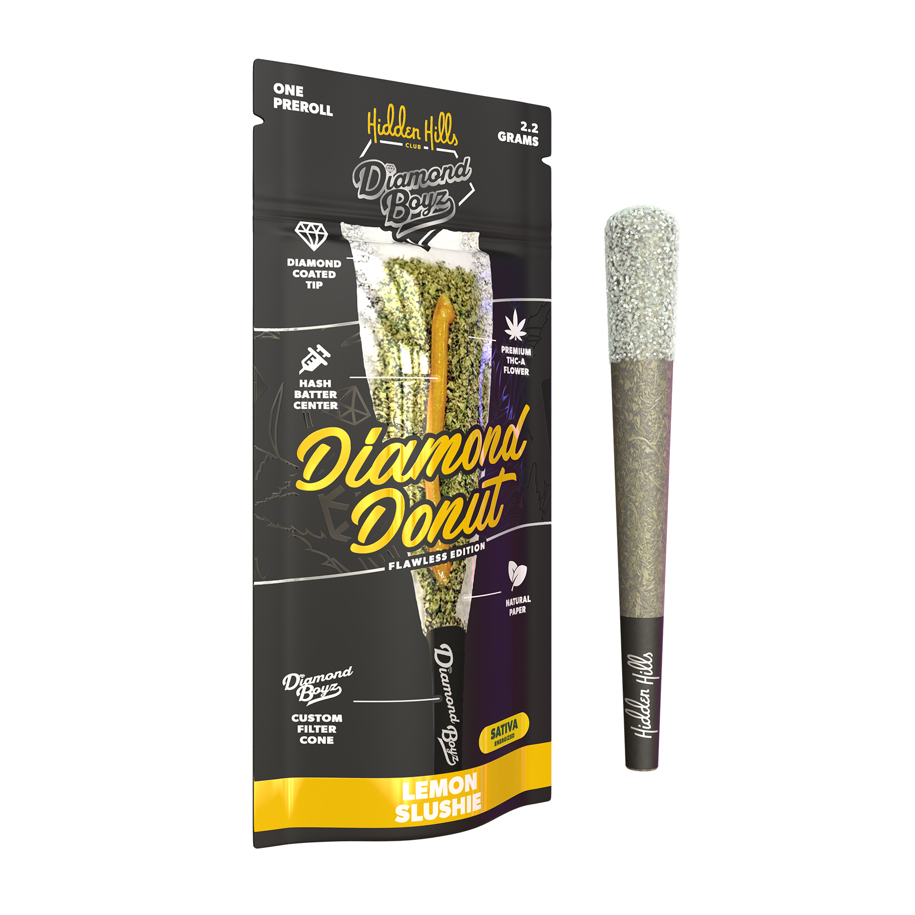 2.2G Diamond Donut | Lemon Slushie | Sativa Pre-Roll