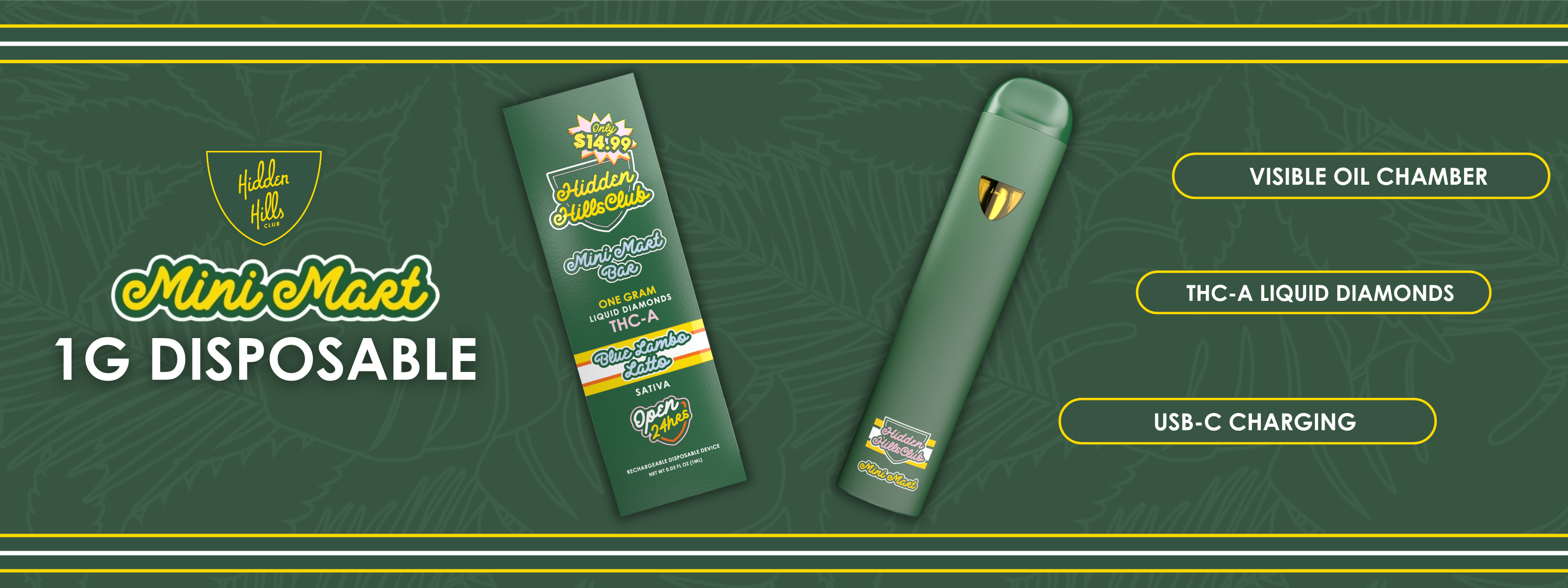 Mini Mart Bar THC-A Vapes | 1g Liquid Diamonds in Indica, Sativa, Hybrid