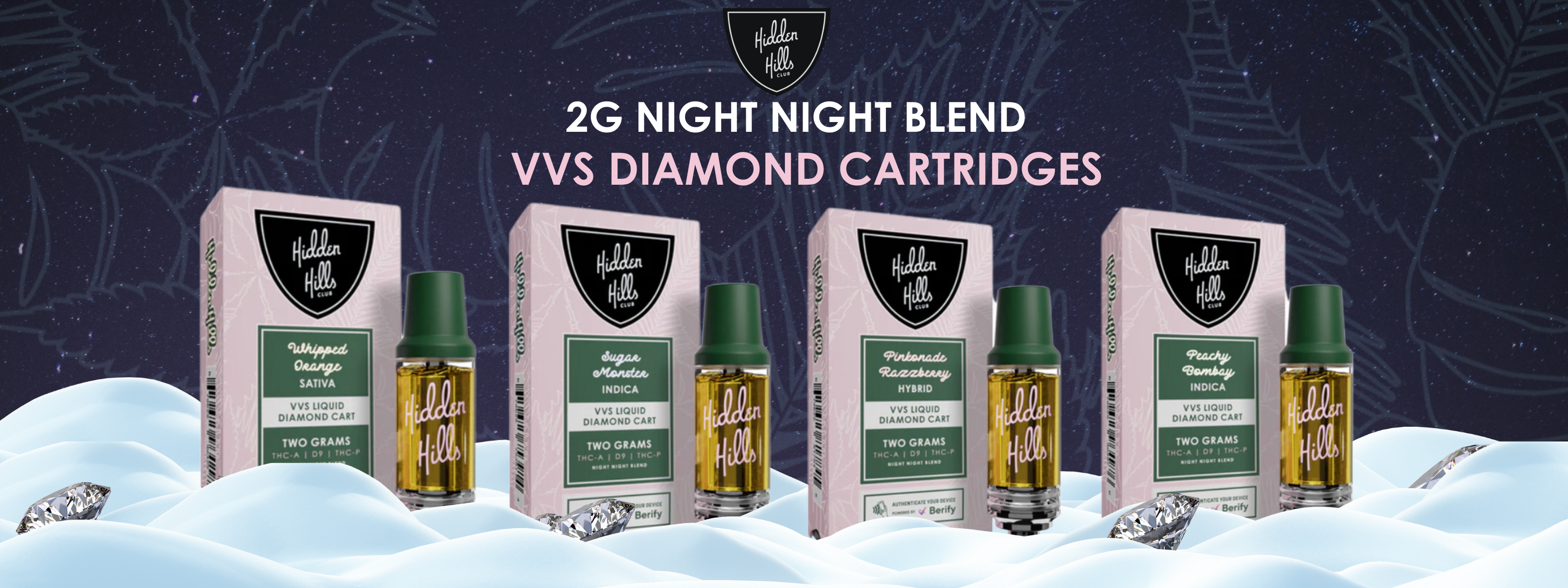 Night Night Blend THC-A Cartridges | 2g Hybrid, Indica &amp; Sativa