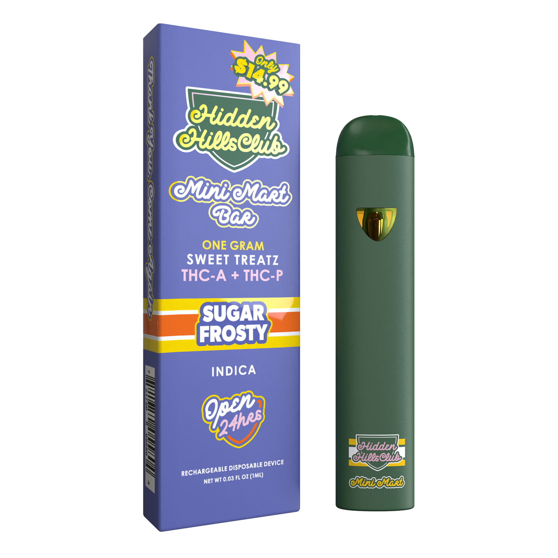 Sugar Frosty | Indica Vape | Creamy Vanilla Indica THCP Disposable